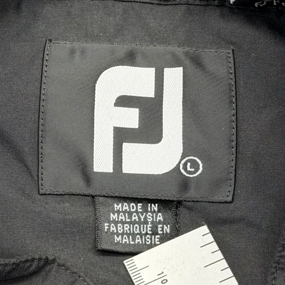 FootJoy‎ 1003495 Mens Large Black Snap Mock Neck Raglan Golf Windbreaker Jacket